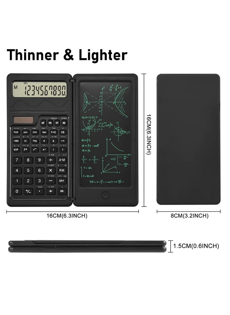 Furtey - Scientific Calculator with Notepad 10 Digit Large Display Office Desk Calcultors Support Solar Professional Foldable Calculator for Students School and College - Image 1