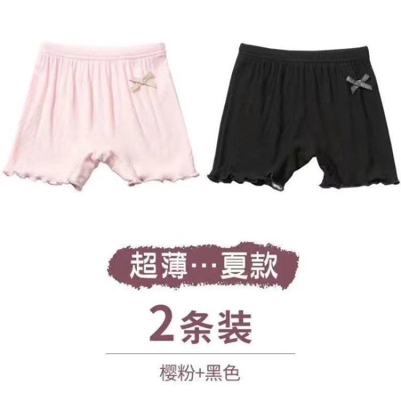 Girls' Safety Pants Summer Thin Safety Pants Little Girl'S Crotch-Litching Panties Off-The-Line Children'S Bottoming Three-Point Shorts - Image 1