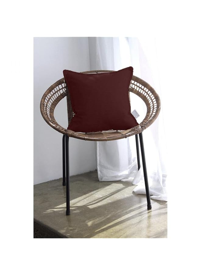 erorex Linen Square Decorative Cushion Microfiber Filler 45*45 Maroon Red Am.102060400303 Kun - Image 3