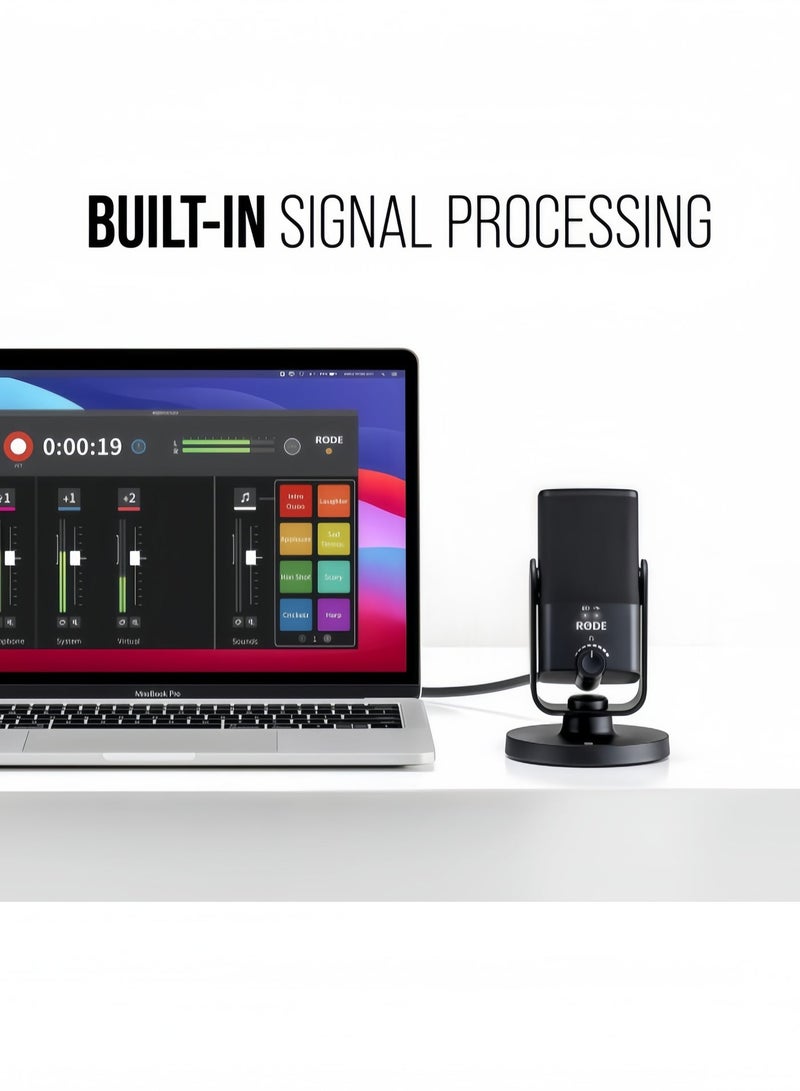 رود RØDE NT-USB ميكروفون USB صغير متعدد الوظائف بجودة الاستوديو، مع برامج مجانية، تستخدم للبودكاست، وتدفق الوسائط، والألعاب، وإنتاج الموسيقى، وتسجيل الآلات الصوتية والموسيقية، (أسود) - Image 2