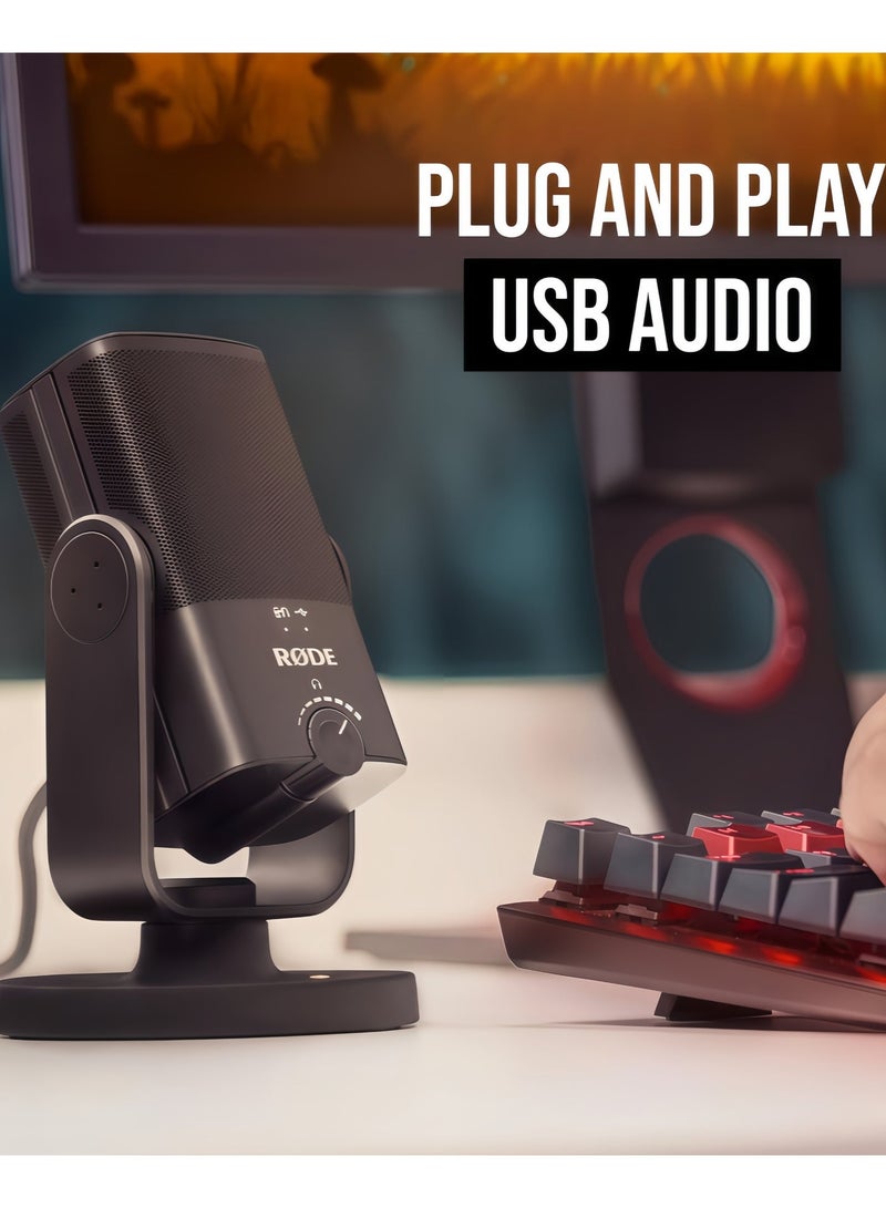 رود RØDE NT-USB ميكروفون USB صغير متعدد الوظائف بجودة الاستوديو، مع برامج مجانية، تستخدم للبودكاست، وتدفق الوسائط، والألعاب، وإنتاج الموسيقى، وتسجيل الآلات الصوتية والموسيقية، (أسود) - Image 3