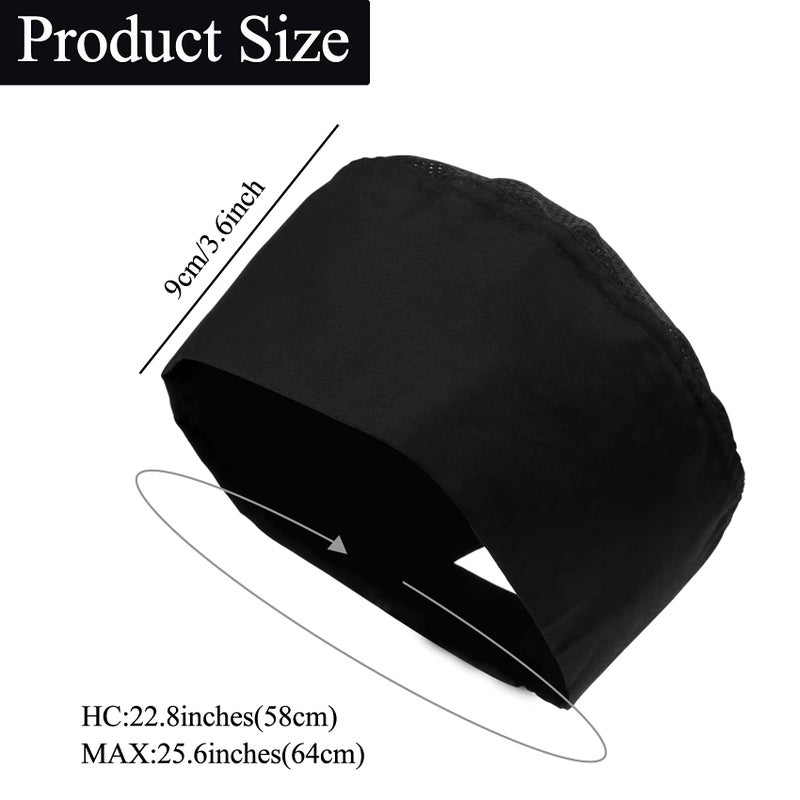 Fivenl 4 Pack Unisex Chef Hats Adjustable Kitchen Cooking Caps with Breathable Mesh Top Black - Image 2