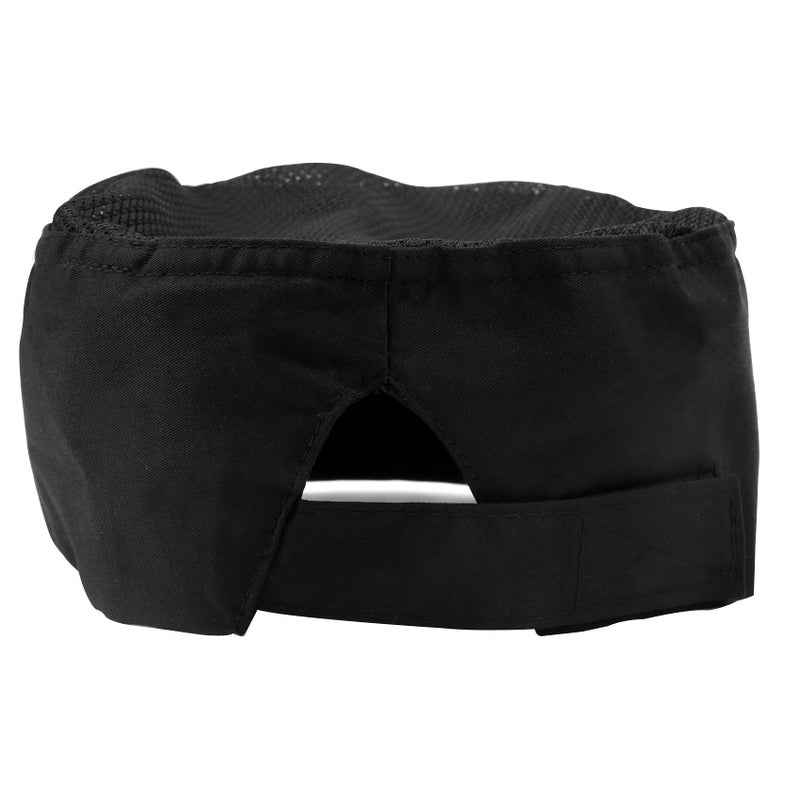 Fivenl 4 Pack Unisex Chef Hats Adjustable Kitchen Cooking Caps with Breathable Mesh Top Black - Image 4