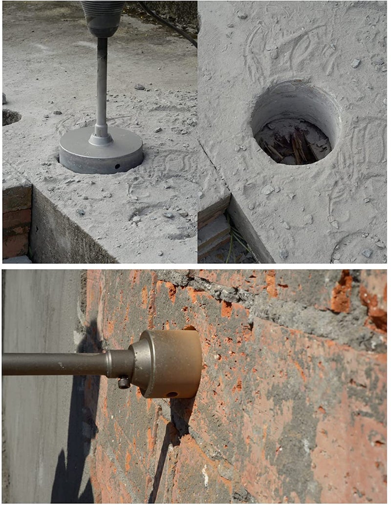 Inditrust Concrete Cement Stone Wall Hole Saw & 350mm Round Rod SDS Plus Shank for Concrete, Cement, Wall & Hole Saw Cutter (90mm hole saw 350mm rod) - Image 5