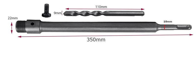 Inditrust Concrete Cement Stone Wall Hole Saw & 350mm Round Rod SDS Plus Shank for Concrete, Cement, Wall & Hole Saw Cutter (90mm hole saw 350mm rod) - Image 4
