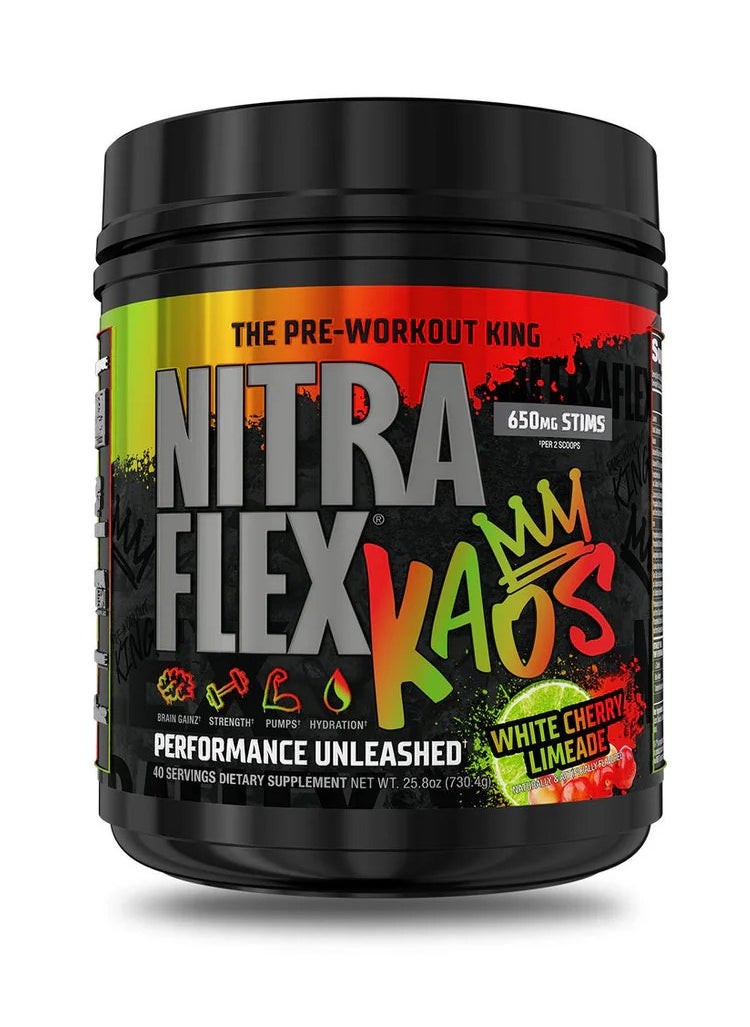 GAT SPORT Gat Sport Nitraflex KAOS Stims 40 Servings Stim-Free White Cherry Limeade 