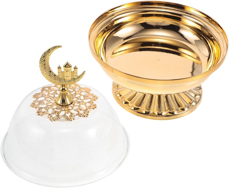 DOITOOL Eid Serving Tray with Lid, Middle East Fruit Plate, Reusable Snack Plate for Dates, Nuts and Sweets, Dust-Proof Ramadan Dessert Tray for Festive Occasions - Image 2