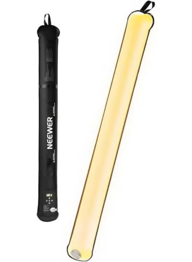 NEEWER Basic 21W Handheld LED Fill Light 35.5"/90cm, Bi Color Portable Inflatable TPU Video Lighting, 2700-6500K 1300Lux 12 Effects CRI95 2500mAh Battery, for Studio Photography Video Recording, GC21B Black - Image 1