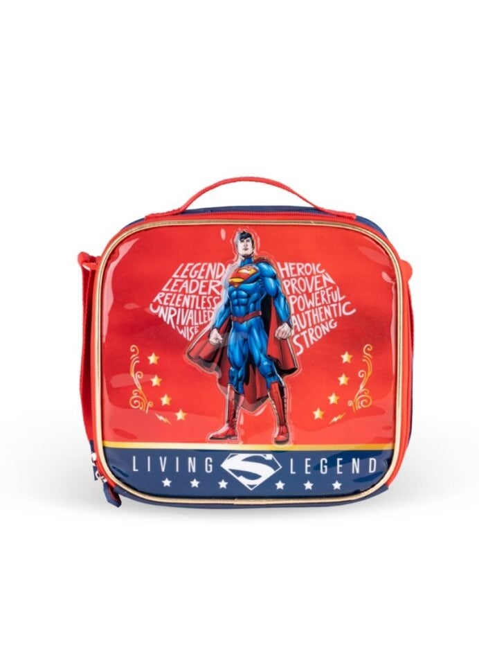 Warner Bros. Warner Bros' Superman Time Tested Hero 3 in 1 3D Cartoon Backpack Large Capacity Trolley School Bag With Lunch Bag & Pencil Bag Water Resistant, Perfect for Kids Ages 3-8 - Image 4