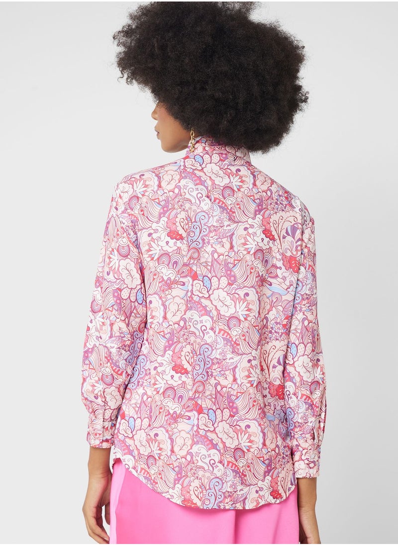 ELLA - Printed Button Down Shirt - Image 1