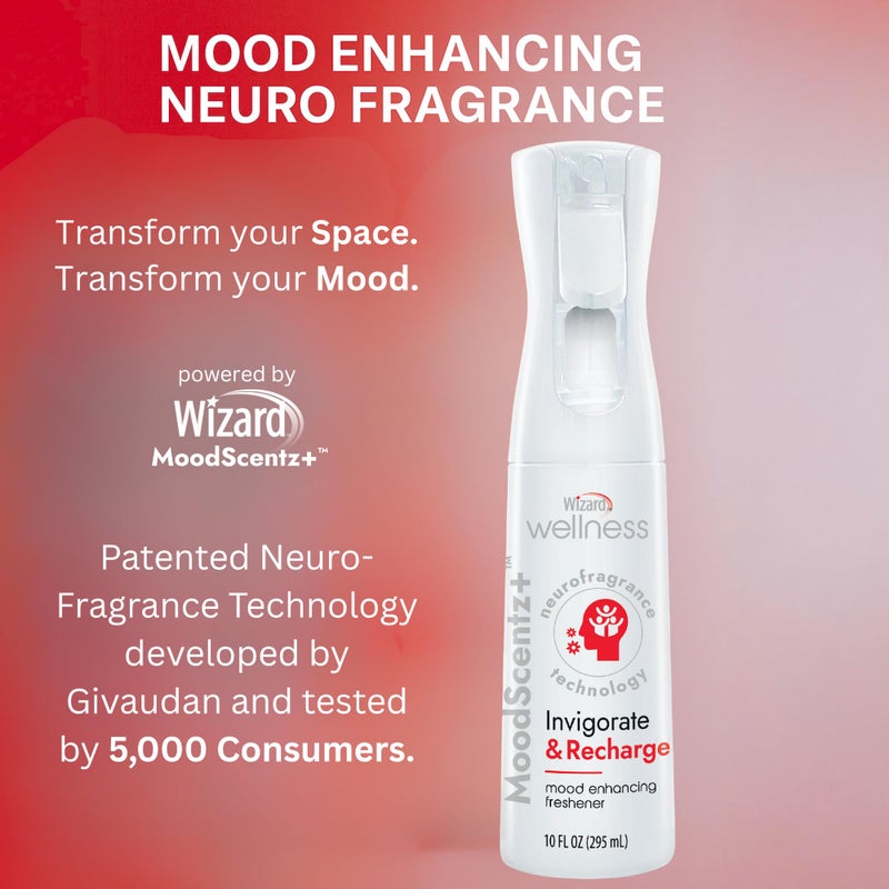 Wizard MoodScentzâ„¢ (Invigorate & Recharge) Patented Science-Backed Mood-Enhancing Room Mist, Non-Aerosol Continuous Fine-Mist Spray with Neuro-Fragrance Technology â€“ 10 Fl Oz - Image 3