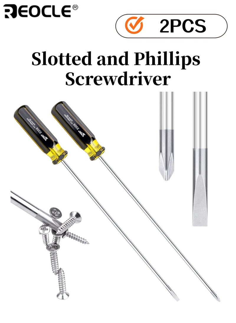REOCLE 2PCS Magnetic Screwdriver with  High Strength CRV Steel Construction Precision Hand Tool for Home Repair Electronics Maintenance DIY Projects and Professional Use - Image 1