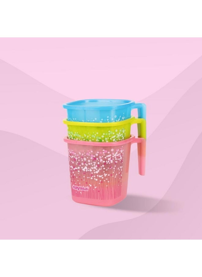 NAYASA - Nayasa Plastic Square Ring Funk Mug , 1.5 Liter | Mug For Bathroom | Unbreakable Material | Pink - Image 1
