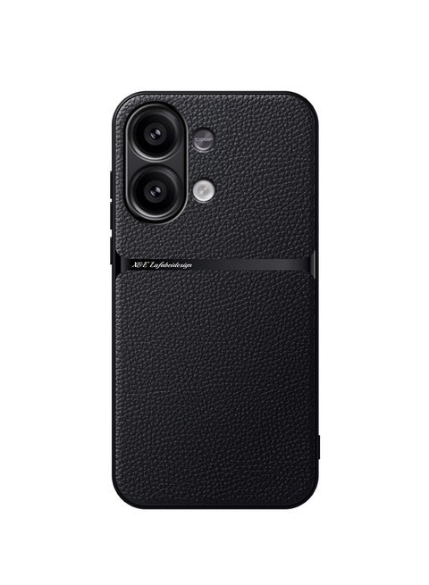 جراب سيليكون من الجلد الصناعي مقاوم للصدمات متوافق مع Redmi Note 13 4G (اسود)