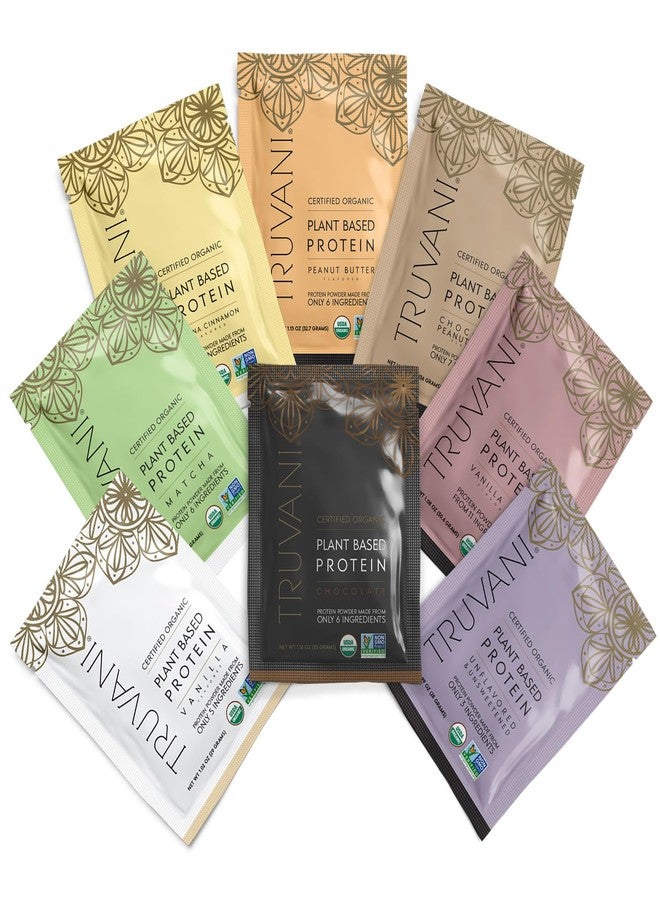 Truvani Vegan Pea Protein Powder | Sample Pack | 20g Organic Plant Based Protein | 8 Single Serving Packets | Keto | Gluten & Dairy Free | Low Carb | No Added Sugar - Image 1