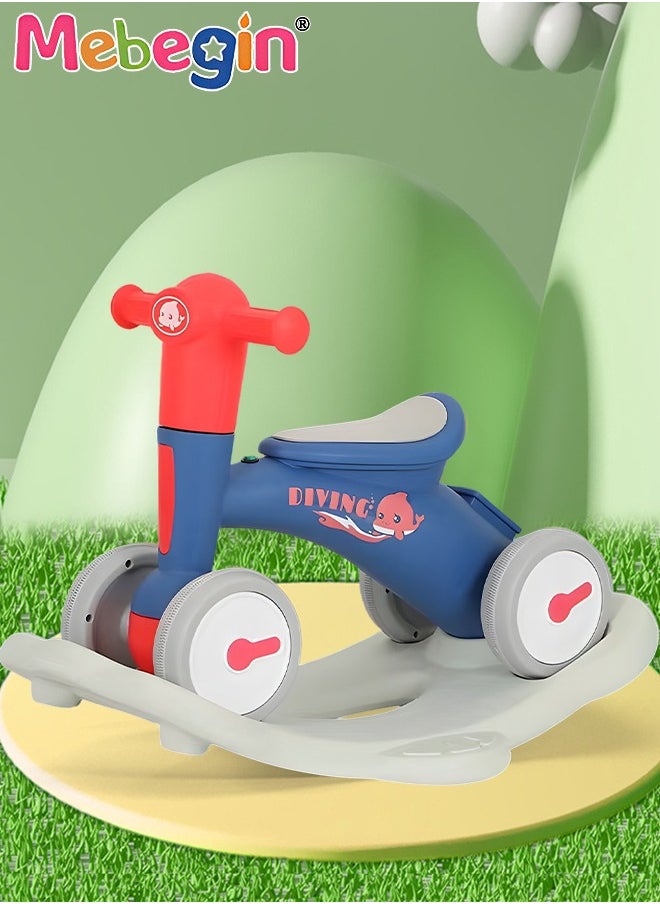 Generic - 2 in 1 Interactive Rocking Horse with Rocking Base and Music, Fun Toddler Rocker with Rocking and Sliding Ways to Play, Removable Ride-on Rocking Animal with 4 Silence Wheels, Creative Early Educati - Image 1