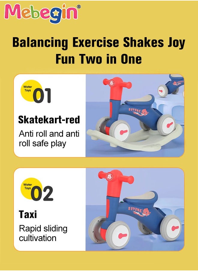 Generic - 2 in 1 Interactive Rocking Horse with Rocking Base and Music, Fun Toddler Rocker with Rocking and Sliding Ways to Play, Removable Ride-on Rocking Animal with 4 Silence Wheels, Creative Early Educati - Image 1