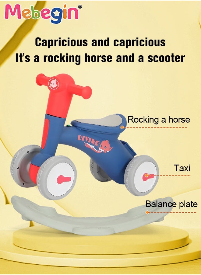 Generic - 2 in 1 Interactive Rocking Horse with Rocking Base and Music, Fun Toddler Rocker with Rocking and Sliding Ways to Play, Removable Ride-on Rocking Animal with 4 Silence Wheels, Creative Early Educati - Image 1