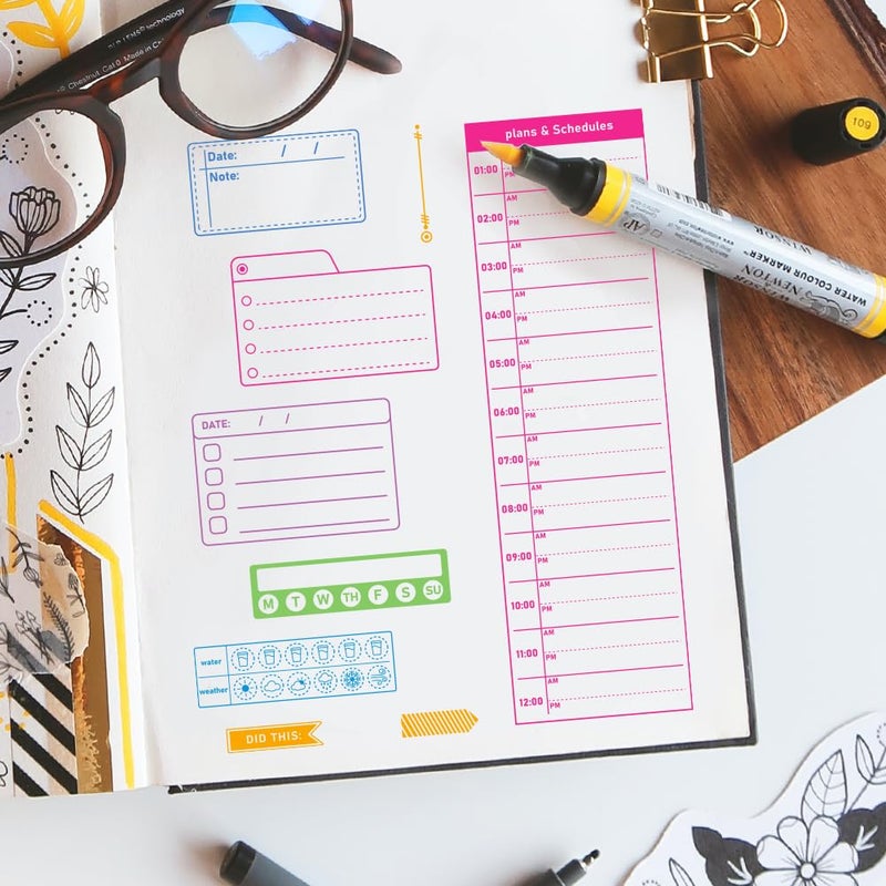 ORIGACH Plans and Schedules Clear Stamps Date Planning Silicone Stamps for Cards Making DIY Scrapbooking Photo Album Decoration, 6.3x4.3inch - Image 3