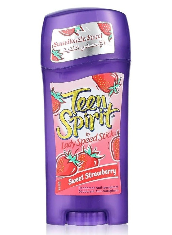 ليدي سبيد ستيك مزيل عرق تين سبيريت برائحة الفراولة الحلوة، 65 غرام