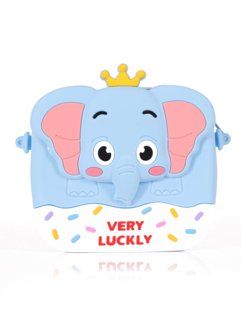 Ogi Mogi Toys - Ogi Mogi Toys Mini Silicone Fidget Bag with Adjustable Strap, Blue Elephant - Image 1