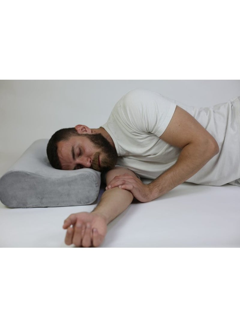 Max Comfort Memory foam medical pillow, comfortable pillow for sleeping, 60*65*13, gray  - Image 4