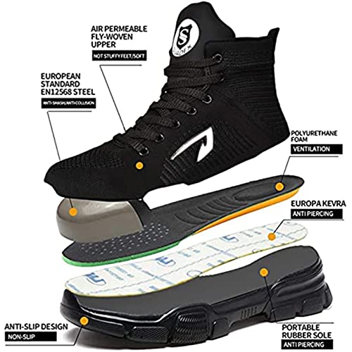SUADEX Steel Toe Boots for Men Waterproof Work Construction Indestructible Safety Boots for Women - Image 3