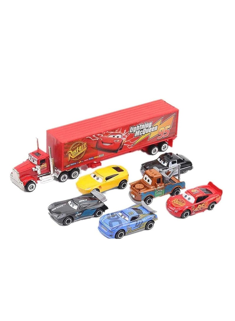 مجموعة ألعاب سيارات مكونة من 7 قطع، مجموعة ألعاب سيارات فاخرة، هدية للأطفال، فكرة هدية عيد ميلاد