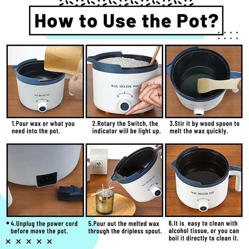 Ksedcon Wax Melting Pot for Candle Making, Electric Wax Melter with Pour Spout,Candle Making Supplies Includes Pouring Pot, Colors Dyes, Wicks, Thermometer - Image 5