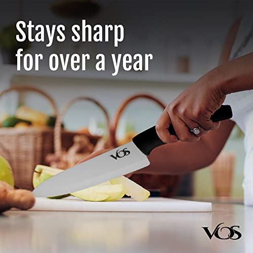 Vos Ceramic Knife Set, Ceramic Knives Set For Kitchen, Ceramic Kitchen Knives With Peeler, Ceramic Paring Knife 4", 5", 6", 7", 8" Inch Black - Image 5