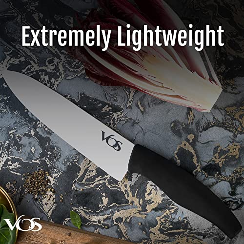 Vos Ceramic Knife Set, Ceramic Knives Set For Kitchen, Ceramic Kitchen Knives With Peeler, Ceramic Paring Knife 4", 5", 6", 7", 8" Inch Black - Image 2