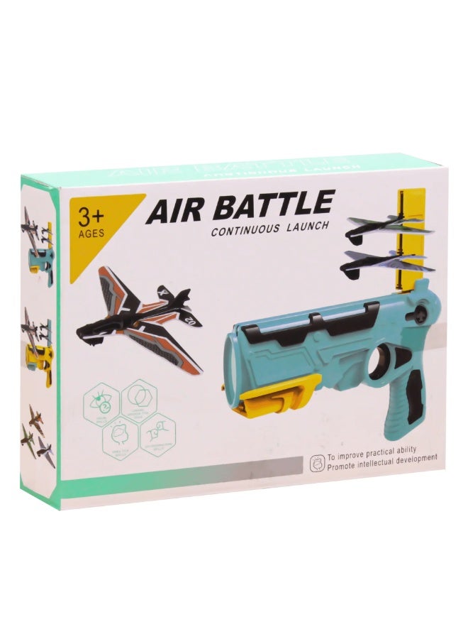 Kids' Airplane Launcher Gun with 4 Flying Foam Gliders - Catapult Pistol Toy - Image 4