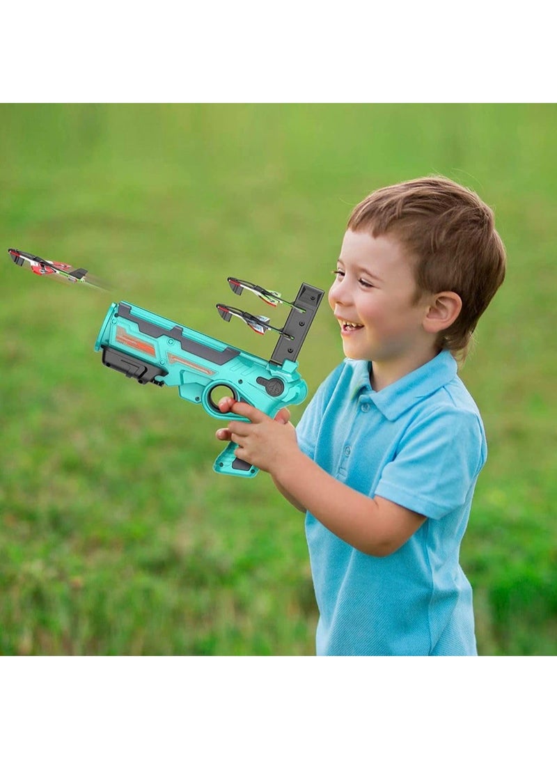 Kids' Airplane Launcher Gun with 4 Flying Foam Gliders - Catapult Pistol Toy - Image 3
