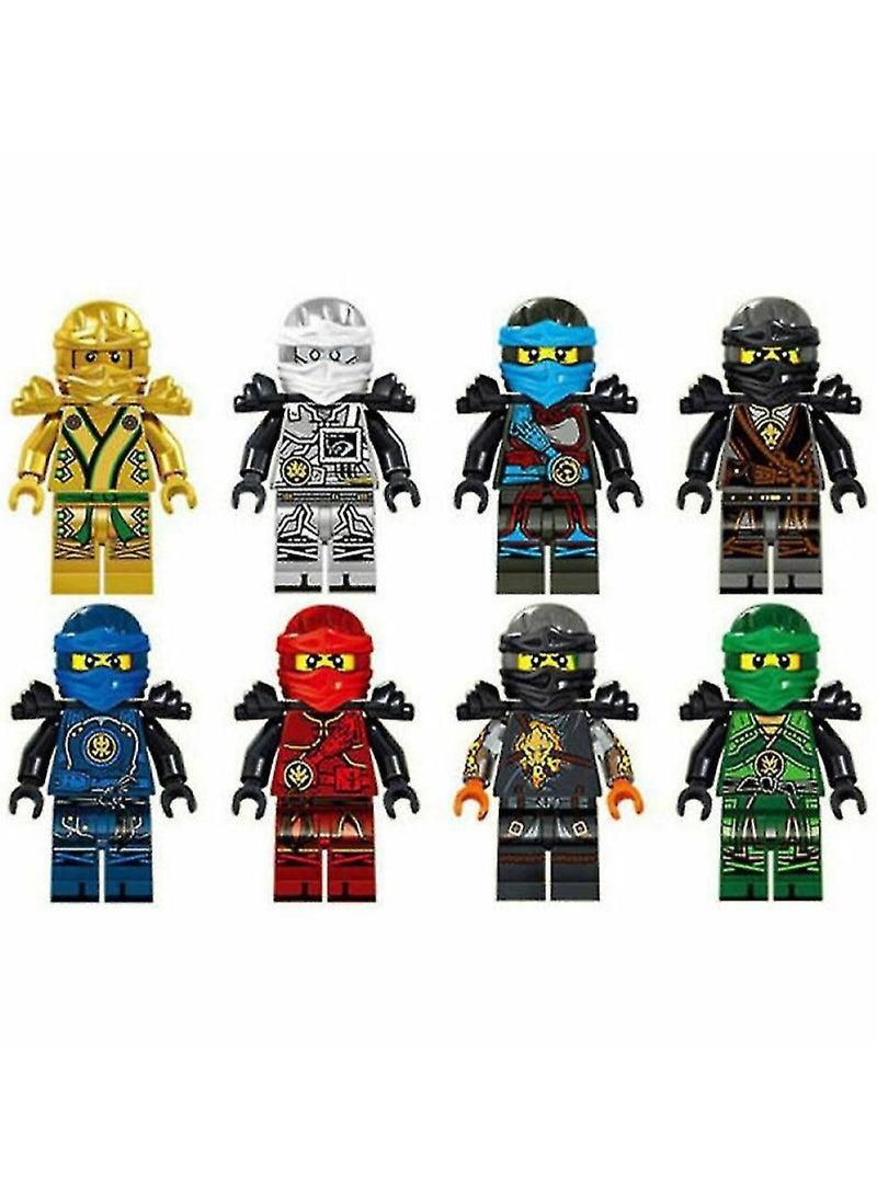 8-Pack Ninjago Motorcycle Set Assembly Building Blocks Mini Dolls Ninja Mini Doll Children'S Gift Desktop Ornaments  - Image 2