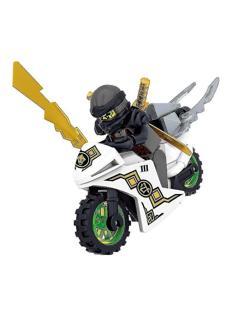 8-Pack Ninjago Motorcycle Set Assembly Building Blocks Mini Dolls Ninja Mini Doll Children'S Gift Desktop Ornaments  - Image 3