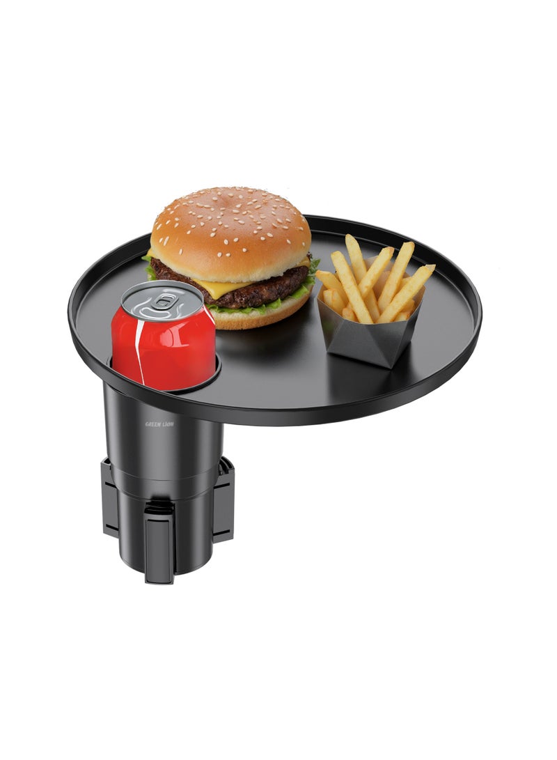 GREEN LION Travel Tray Car Cup Holder with Universal Fit / Anti-Shake Design / 360° Rotation / Easy Installation / Anti-Slip Mat / Detachable Base / 2kg Weight Capacity - Black - Image 1
