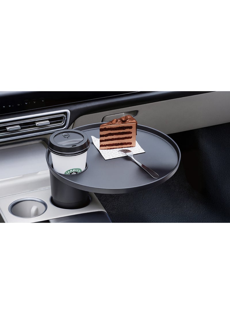 GREEN LION Travel Tray Car Cup Holder with Universal Fit / Anti-Shake Design / 360° Rotation / Easy Installation / Anti-Slip Mat / Detachable Base / 2kg Weight Capacity - Black - Image 2