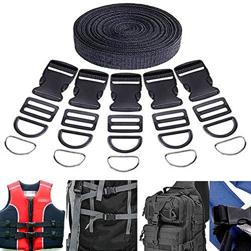 DIY Crafts Diy Crafts CTDIYHI27886 and Tri Glide Slides and D Rings With 1 Roll 5 Yards Nylon Webbing Straps 4roll Pack of 41 Design No 4 Pack of 41 Multicolor  - Image 2