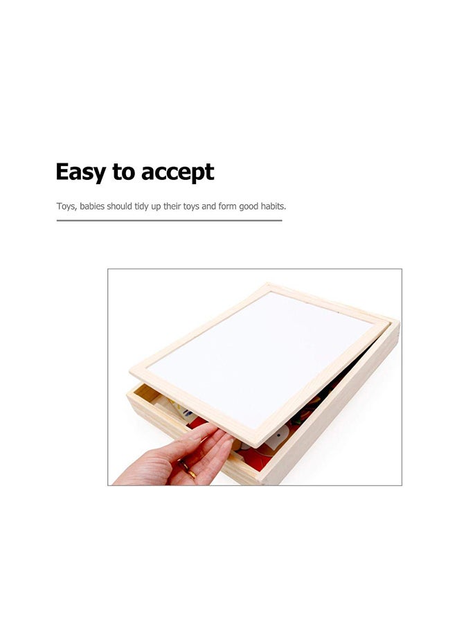 Wooden Magnetic Puzzle Figure Animals Farming Drawing Board Box Kids Educational Toy cm - Image 4