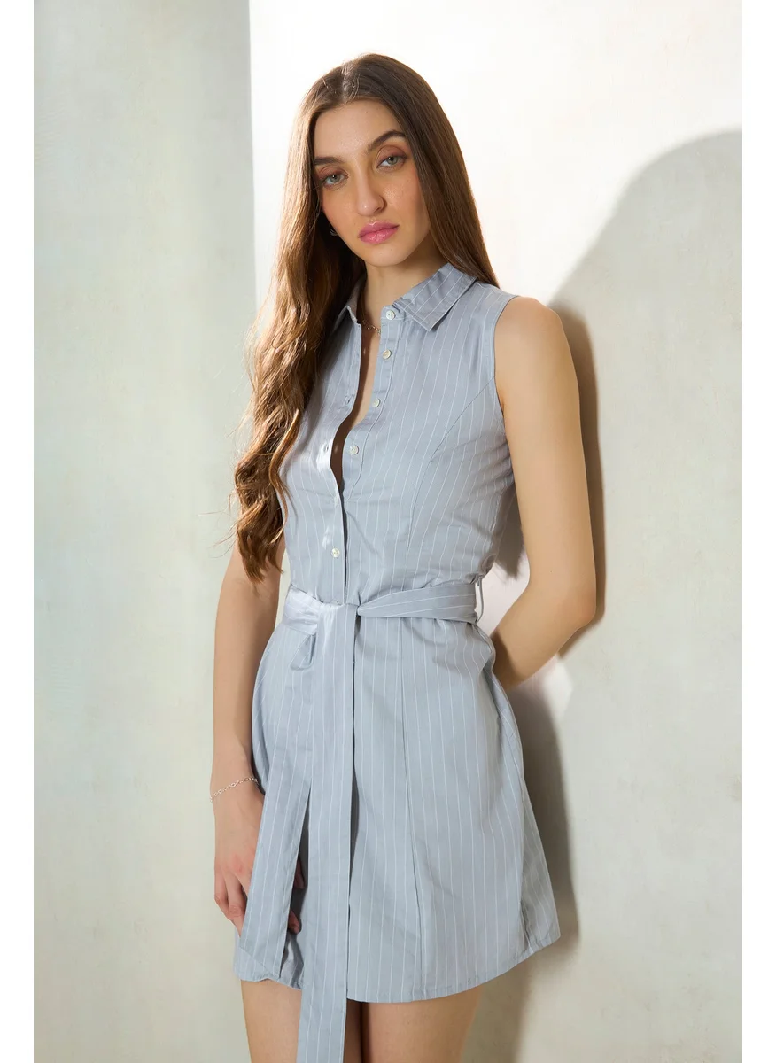 Virgio Striped Sleeveless Dress