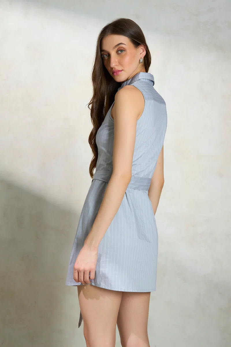 Virgio Striped Sleeveless Dress