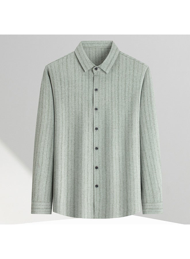 Fapai Long Sleeve Shirt Men's Business Casual Striped Shirt Slim Fit Turn-down Collar Shirt Men - Image 3