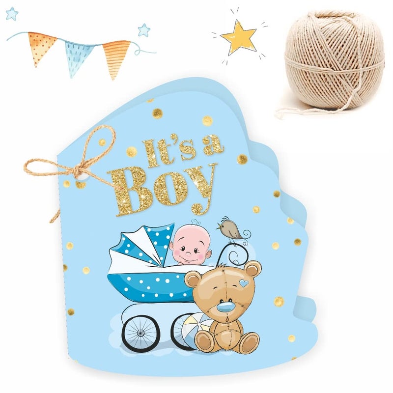 Chic a Choc Its a Boy Gift Tags, Folding Cards. Pack of 40. Baby Shower, Birth Ceremony, Birthday Celebration, Mundan - Image 5