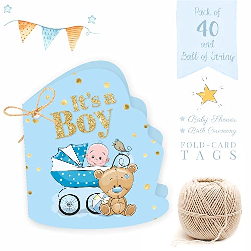 Chic a Choc Its a Boy Gift Tags, Folding Cards. Pack of 40. Baby Shower, Birth Ceremony, Birthday Celebration, Mundan - Image 4