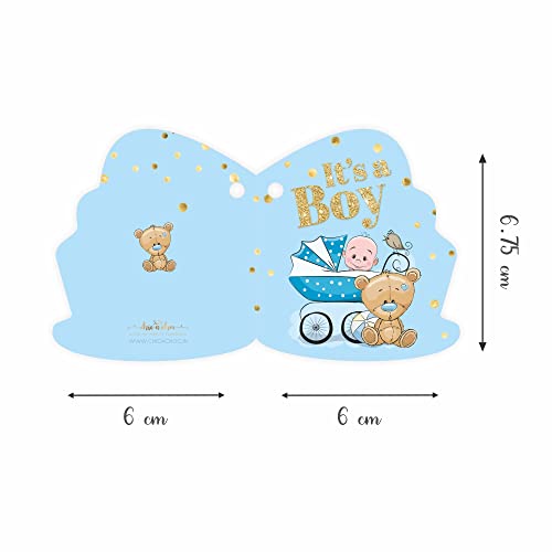 Chic a Choc Its a Boy Gift Tags, Folding Cards. Pack of 40. Baby Shower, Birth Ceremony, Birthday Celebration, Mundan - Image 2