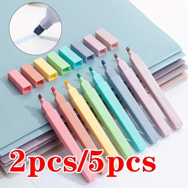 Pastel Highlighter Pens 2 Mixed Colors Round Tip No Seepage For Diary School Office - Image 1