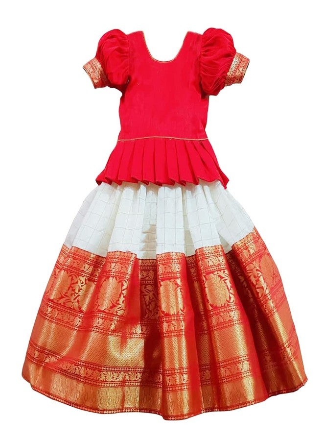 Wommaniya Impex Baby Girl Polyester Readymade Lehenga Choli(Baby Jecq Choli_Red,White_4 Years-5 Years) - Image 2