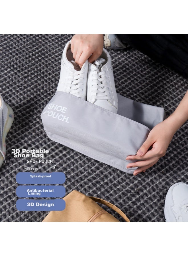 Pack All Shoe Storage Bag Travel Shoe Storage Bag Sports Fitness Stereoscopic Dustproof Shoe Bag Gray - Image 1