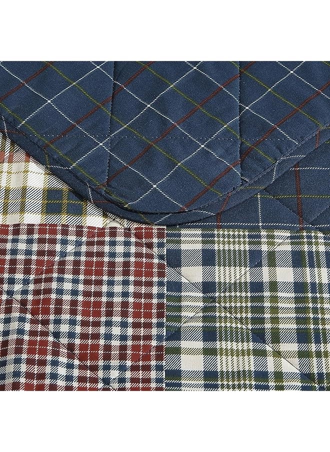 Eddie Bauer Twin Quilt Set Cotton Reversible Bedding With Matching Sham Lightweight Home Decor For All Seasons Madrona Navy Red Twin  - Image 3