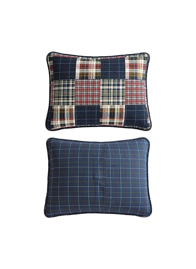 Eddie Bauer Twin Quilt Set Cotton Reversible Bedding With Matching Sham Lightweight Home Decor For All Seasons Madrona Navy Red Twin  - Image 4